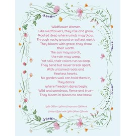 Large Springtime Wildflower Women Poetry Composition Notebook: Bordered for Brilliance ~ College Ruled ~ Glossy