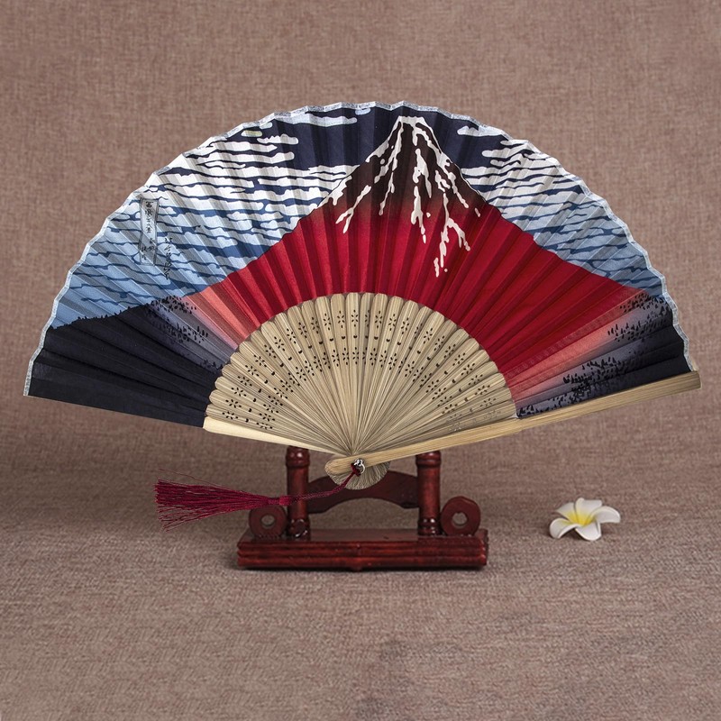 Boshiho Women's Fan & Fan Bag, Rayon Dance Fan, Beautiful,