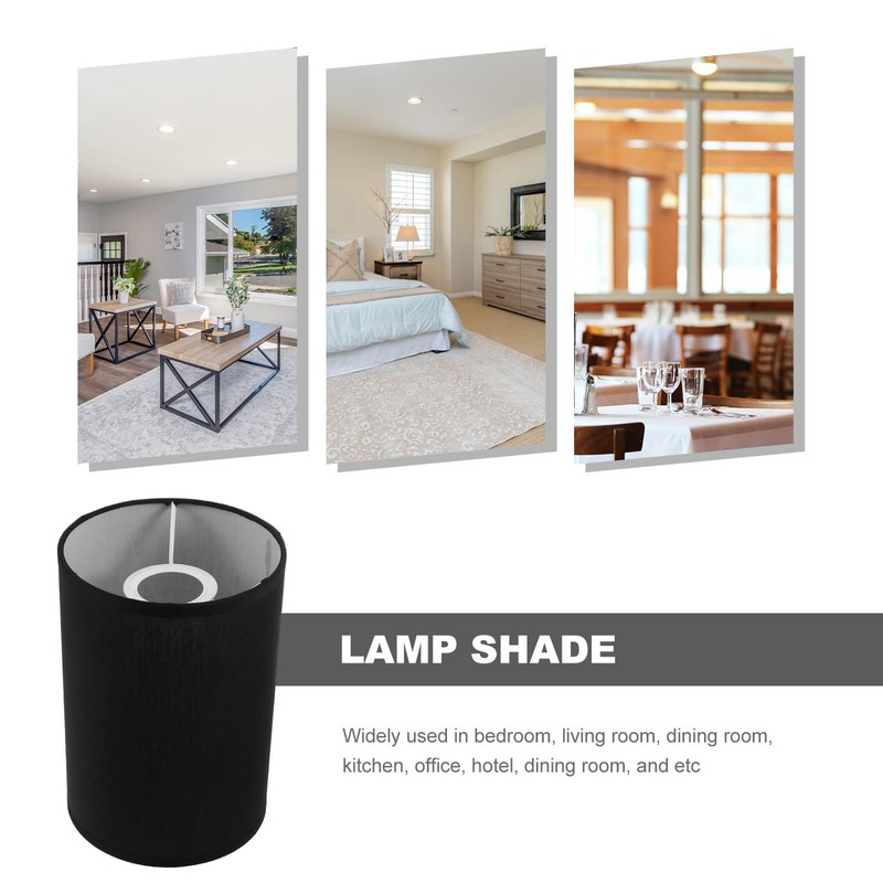 STOBAZA Tall Drum Lamp Shades, Linen Cylinder Lamp Shade, E27