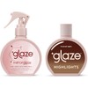 glaze Hair Shine Bundle – Super Gloss Caramel Lights Color Conditioning Gloss & Mirror 4-in-1 Super Sleek Shine Spray – For Brown Hair with Highlights