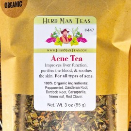 Herb Man Teas ACNE TEA with Neem - Addresses internal root causes of persistent skin breakouts