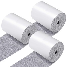 3 Rolls of Felt Strips with Adhesive Backing, 4×40 Inch Non Slip Felt Tapers Cuttable Thick Pad for Furniture Pads and Hardwood Floor Surface Protection Grey