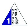 Professional 12" 30cm Plastic Triangular Scale Ruler Scale Ruler 1:20