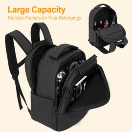 OUUTMEE Bartender Bag, Bartender Kit Travel Backpack for Cocktail Shaker Set, Portable Carrying Bag with Compartments for Wine Bottles, for Travel Home Indoor Outdoor Party(Backpack Only)