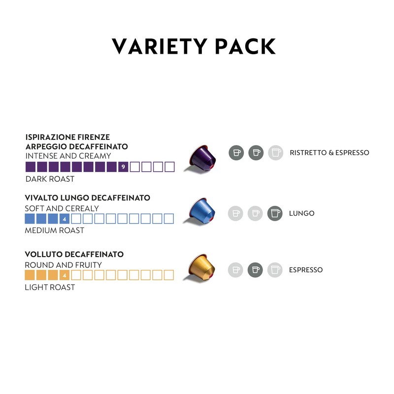 Nespresso Decaffeinato Variety, 30 Capsules