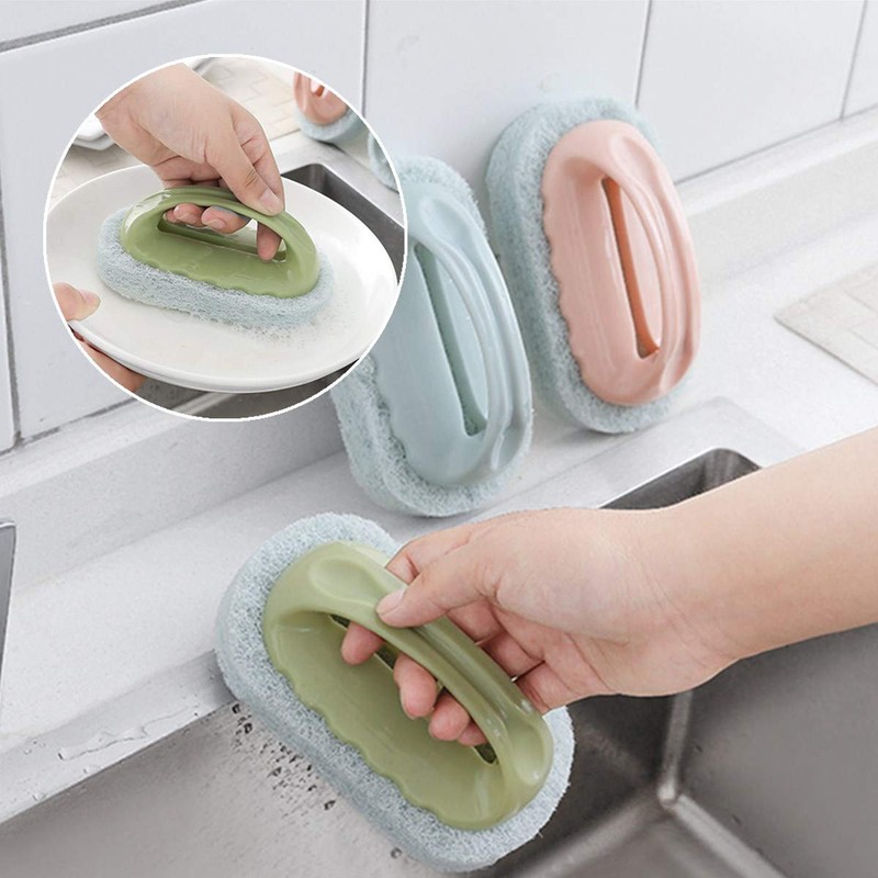 3 Pcs Bathtub Cleaning Sponge Brush Kitchen Cleaning Brush Magic