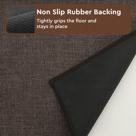 tchdio Kitchen Mats for Floor, Rubber Backed Kitchen Rugs Non Slip Washable, Superior Absorbent Kitchen Runner Rug Easy to Clean, Comfort Kitchen Floor Mat Front of Sink (Brown, 20" × 32")