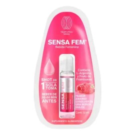 Suplemento Alimenticio Para Mujer Bebida - Yaakunaj Luxury - Sensa Fem - Shot Líquido Vainilla - 10ml - Energía- L-Arginina - Frambuesa Roja - Extractos Naturales - Portátil - Hecho en México
