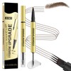 Eyebrow Pencil & Eyebrow Gel 2-In-1, Dual-Ended Eyebrow Pen Natural