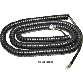 DIY-BizPhones-Tadiran Dark Gray (Black) 25Ft Long Handset Cord for Tadiran Flexset Phone 280S Curly