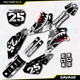Factory EFX Gray Savage Camo Racing Graphics Sticker Kit fits Suzuki DRZ125 01-07 DRZ 125 - Standard kit