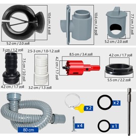 Rainwater Collector, Rain Collector for Downpipes 80-110 mm, Downpipe Rain Collector with Mounting Accessories, Rain Butt Connection Downpipe, Rainwater Collector Downpipe for Roofs up to 80 m²