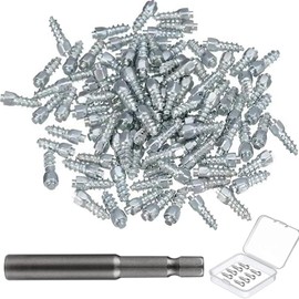 MaiMMaledy 100PCS Universal Tire Carbide Screw Spikes Skid Nails 12x4mm Anti-Slip for ATV/Car/Motorcycle/Bicycle Tires - Winter Emergency Aid - Enhance Grip on Snow Ice