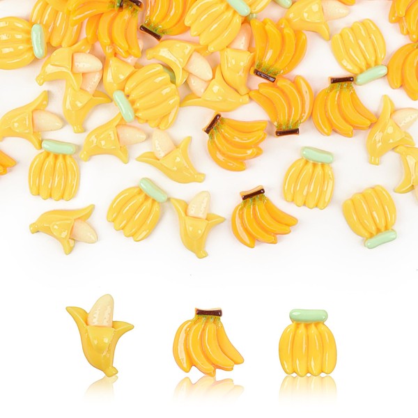 Hanycon 100pcs Artificial Bananas Tiny Bananas Miniature Banana for Home