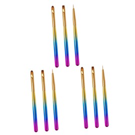 Ipetboom 3 Sets 3pcs Diy Nail Art Pen Kit Nail Art Tools Set Brush Pens Gradient Rod for All Skin Types
