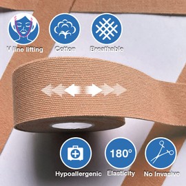 Facial Patches - Wrinkle Patch - Wrinkle Tape - Face Lifting Tape - Non-invasive wrinkle remover - Multifunctional High Elasticity Wrinkle Forehead Eyes Face Neck Lips Wrinkle Treatment - 2.5CM*1000CM