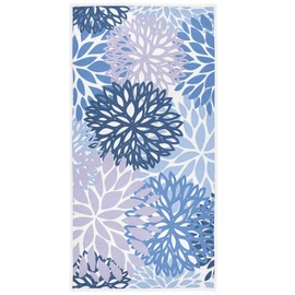Purple Blue Chrysanthemum Flowers Hand Towels 16x30 in Spring Summer Floral Bathroom Towel Soft Absorbent Small Bath Towel Kitchen Dish Guest Towel Home Bathroom Decorations