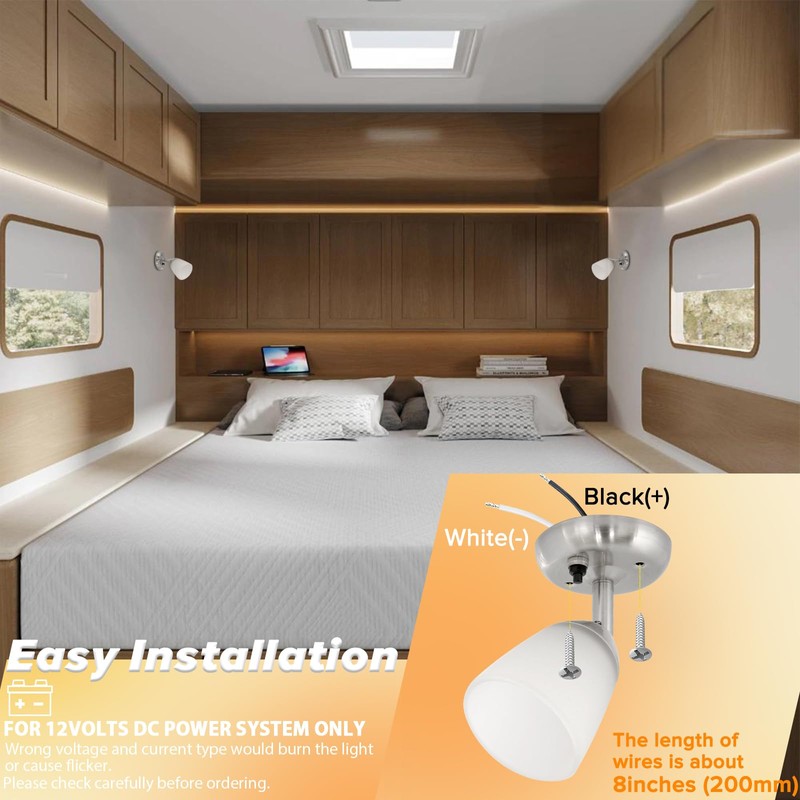 Dream lighting 12 Volt Reading Light for RV Boat Interior