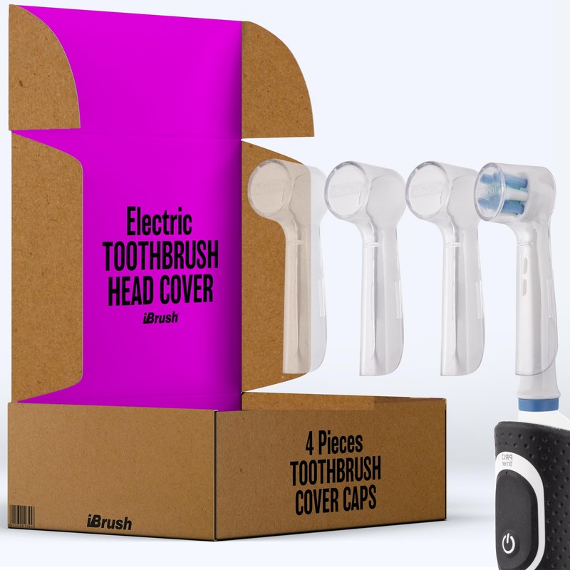 ibrush 4 Pack Protective Cover Cap Compatible with Oral B