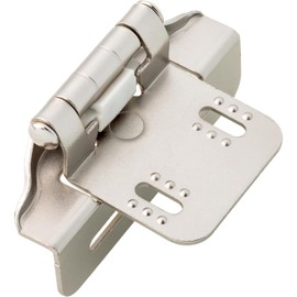 Franklin Brass (Paquete de 10) bisagras de gabinete de cierre automático semienvolvente de 1/4 pies superposición para puertas de gabinetes, cocinas, armarios, armarios, muebles, níquel satinado