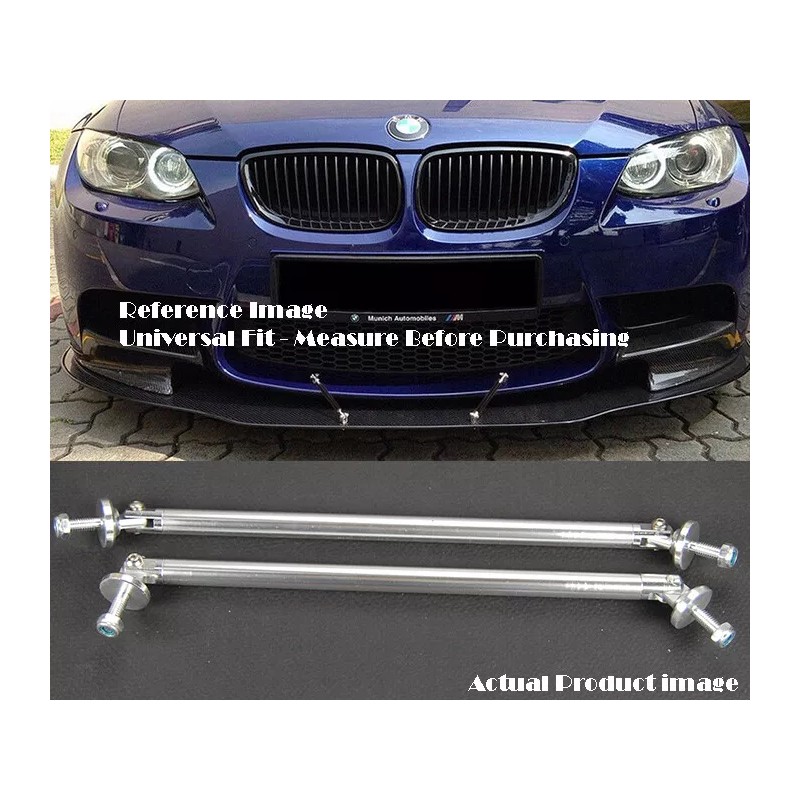 SDeelCase Silver 9.5" Bumper Lip Diffuser Spoiler Splitter Strut Support