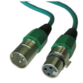 YOVUS 3pin XLR Male to Female mic microphone audio 100 ft foot GREEN extension cable