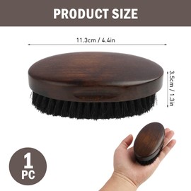 Wildschweinborsten-Bartbürste Für Männer,Bürste Mit Veganen Borsten,Ergonomische Bartbürste Aus Natürlichem Buchenholz Für Perfekte Bartpflege, Antistatik-Technologie,Langlebig Und Ideal Für Unterwegs