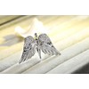 OKAJEWELRY Guardian Angel Pin Rhinestone Silver Tone Brooches for Women