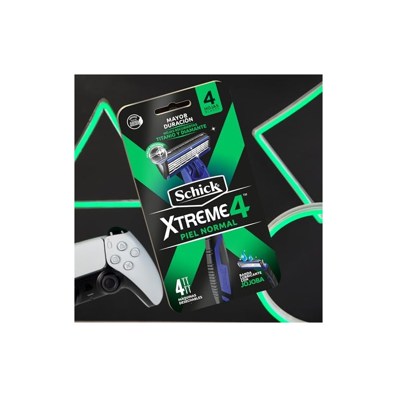 Schick Xtreme4 Rastrillos Desechables para Hombre Piel Normal 4pz