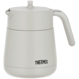 Thermos TTE-700 LGY Vacuum Insulated Teapot with Strainer, 23.7 fl oz (700 ml), Light Gray