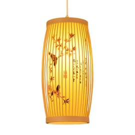 Woven Pendant Light Chinese Japanese Style Retro Rattan Lampshade Pendant Chandelier For Home Restaurant