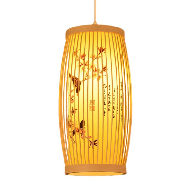 Woven Pendant Light Chinese Japanese Style Retro Rattan Lampshade Pendant