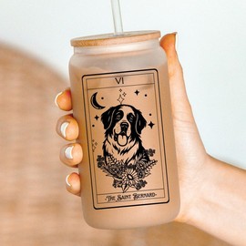 Dog Tarot Card Tumblers, dog mom tumbler,:_Saint Bernard