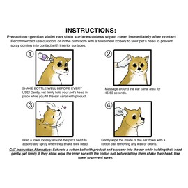 Violet Pet Ear Cleaner, 8 oz Provides Immediate Relief from Itching, Irritation, Inflammation and Odor. Ends Chronic Ear Infection Cycle.