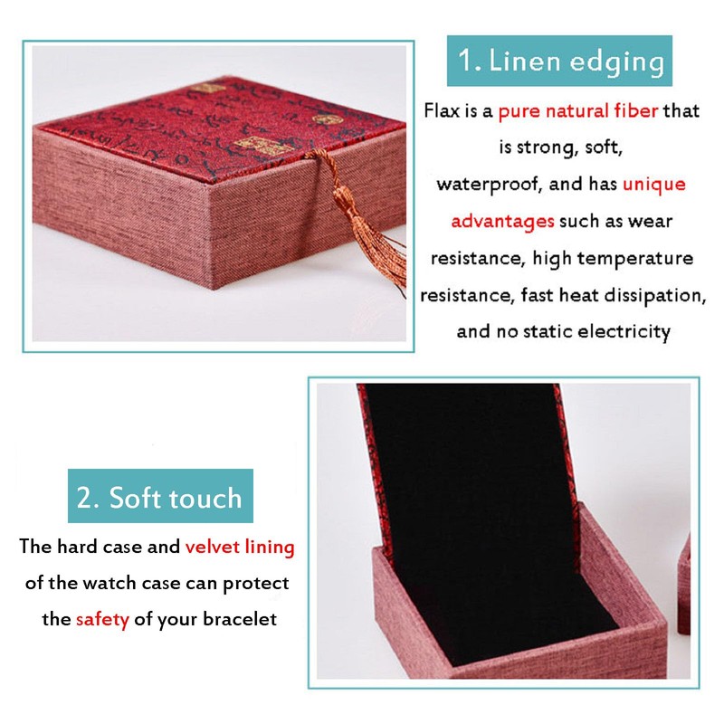 MIAO JIN 6 Pieces Retro style Square Tassel Jewelry Boxes