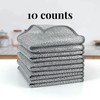10 Counts Multipurpose Wire Dishwashing Rags,Double-Layer Dishwashing Cloth, Non-scratch Wire