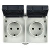 Electraline 605908 2 earthed Contact Socket 2-Way, with lids, Suitable