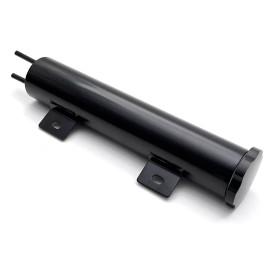 HRC 10" Radiator Overflow Tank Bottle Catch Can 2" Dia Stainless Steel 14oz Black