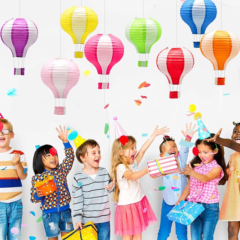 Hanging Hot Air Balloon Paper Lanterns Set, Party Decoration Birthday