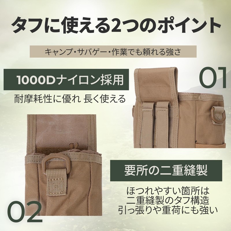 COLGAI Dump Pouch, Foldable, 1000D Nylon, Shoulder Included, 3-Way Model,