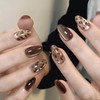 Liberte555 Nail Tip, Leopard Pattern, Gal Long, Gal, Cute, Glitter,