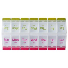 RE-GEN AM-PM Easy Push Button 7 Day Weekly Pill Organiser Holder Storage Box - Ideal for Single Hand Operation