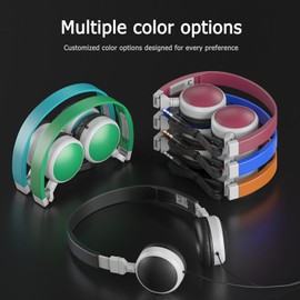 SP SOUNDPRETTY 6-Pack Kids Classroom Headphones Bulk - 6 Assorted Colors, No Mic Wired School Headphones, 85dB Safe for Students, Compatible with iPads/Chromebooks/Laptops, Protective Bags