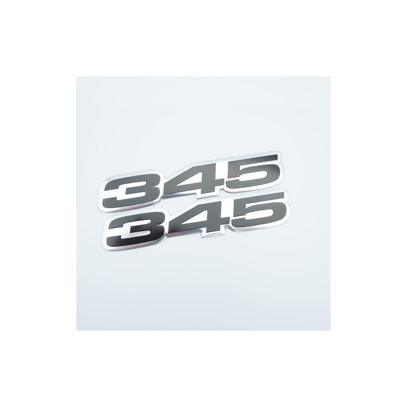 Pair Set VMS Racing 345 Highly Polished Aluminum Nameplate Emblems