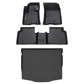 Binmotor-Floor Mats & Cargo Liner Set for Ford Escape 2020-2024 2025,All Weather Car Floor Mat for Ford Escape Accessories Liner, Rubber Mats TPE for Ford Escape Trunk Liner Trunk Mat