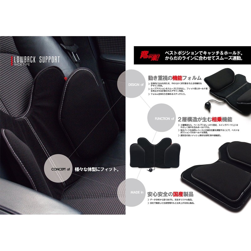 PROFACT A-PF-002 Low Back Support Seat Cushion, Wide Type