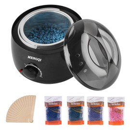 Wachswärmer Wachs Haarentfernung Waxing Kit mit 4X100g Wachsperlen,Schmerzloses Wachserhitzer Haarentfernung Set für Augenbraue Gesicht Achsel Bikini Bein zu Hause