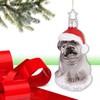 Inge-glas® IG-1-013-16 Christmas Hanger Pug with Santa Hat