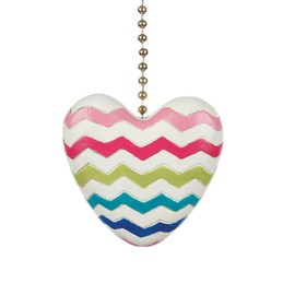 Clementine Designs Colorful Chevron Heart Decorative Ceiling Fan Light Dimensional Pull