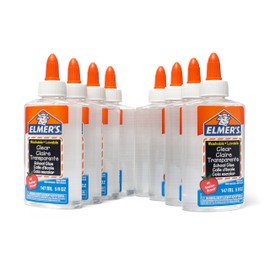 Elmer's Liquid School Glue, Clear, Washable, 5 Ounces, 8 Count - Great for Making Slime